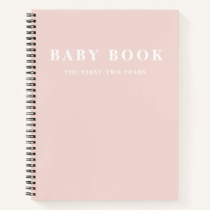 Modern Elegant Minimal Pastel Pink Baby Book
