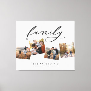 Modern elegant minimal photo collage personalized  canvas print