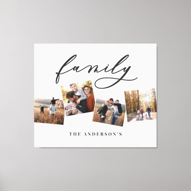 Modern elegant minimal photo collage personalized  canvas print (Front)