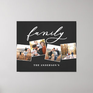 Modern elegant minimal photo collage personalized  canvas print