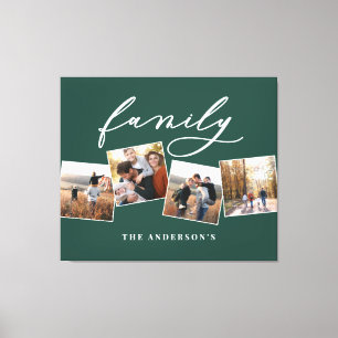 Modern elegant minimal photo collage personalized  canvas print