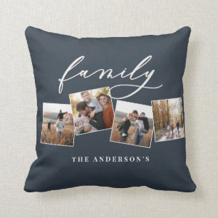Modern elegant minimal photo collage personalized throw pillow