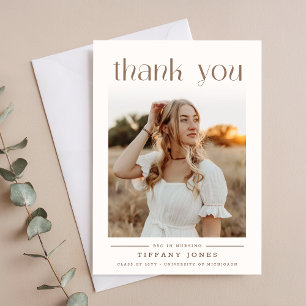 Modern Elegant Minimal Photo Nursing Graduation Thank You Card