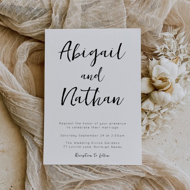 Modern Elegant Minimal Script Wedding Invitation (Creator Uploaded)