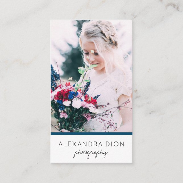 Modern elegant minimal & simple photography business card (Front)