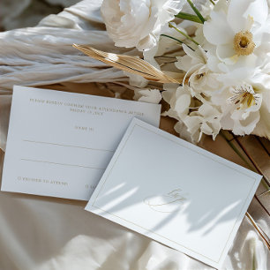 Modern Elegant Minimal White RSVP Card