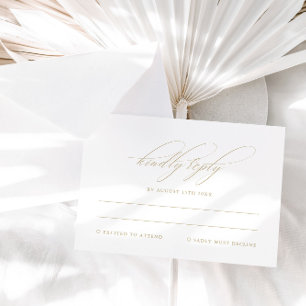 Modern Elegant Minimal White RSVP Card