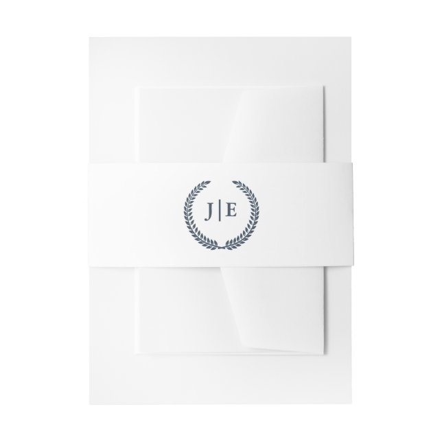 Modern Elegant Minimal Wreath Wedding Invitation Belly Band (Front Example)