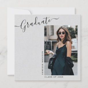 Modern Elegant Minimalist 1 Photo Graduation Ann Announcement
