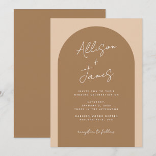 Modern Elegant Minimalist Arch Wedding Invitation