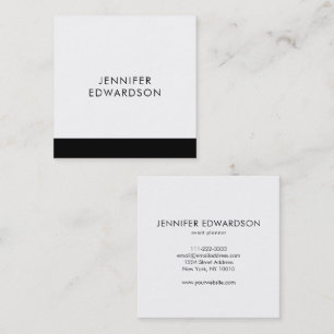 Modern elegant minimalist black white professional square business card
