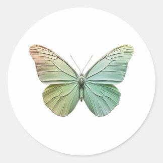 Modern elegant minimalist Butterfly Design Classic Round Sticker