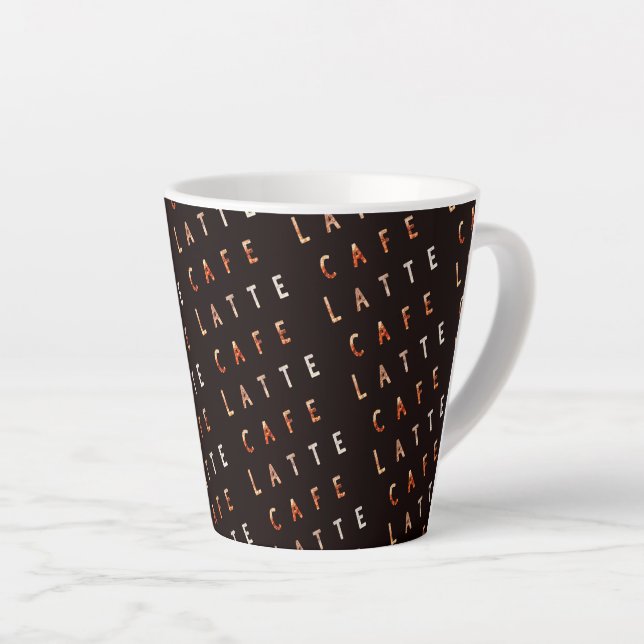 Modern Elegant Minimalist Caffe Latte Typography L Latte Mug (Right Angle)