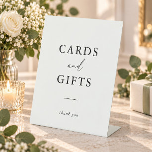 Modern Elegant Minimalist Cards & Gifts Pedestal Sign