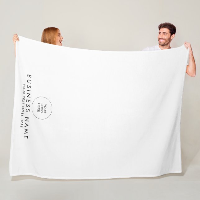 Modern Elegant Minimalist Custom Logo Here Large Fleece Blanket (In Situ)