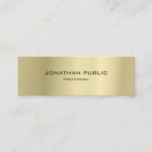 Modern Elegant Minimalist Design Gold Plain Luxury Mini Business Card