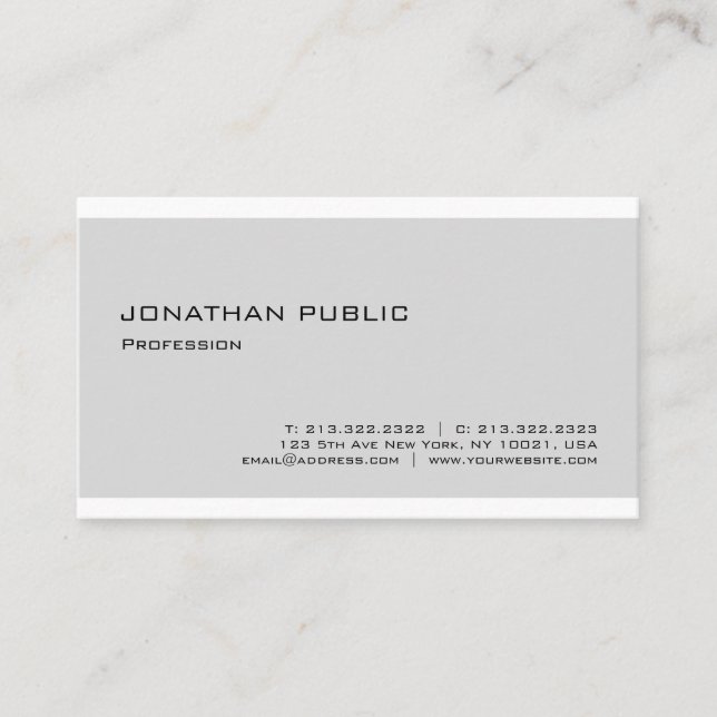Modern Elegant Minimalist Design Professional Business Card (Front)