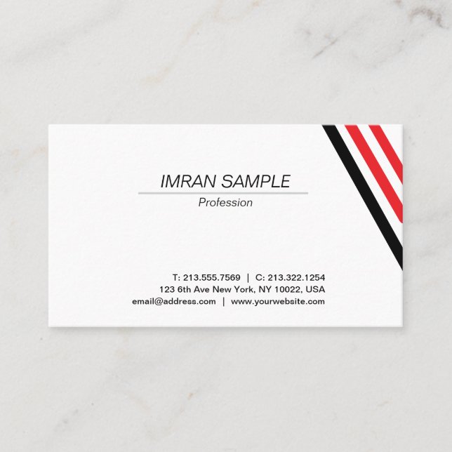 Modern Elegant Minimalist Design Trendy Plain Busi Business Card (Front)