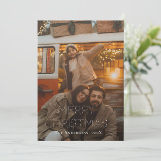 Modern Elegant Minimalist Family Christmas Photo Holiday Card