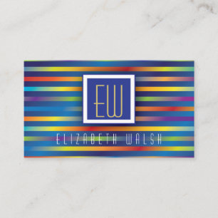Modern Elegant Minimalist Gradient Lines 3,5 x 2,0 Business Card