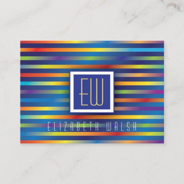Modern Elegant Minimalist Gradient Lines 3,5 x 2,5 Business Card (Front)