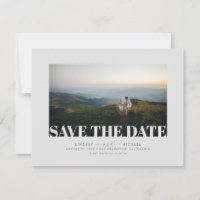 Modern Elegant Minimalist Grey Save the Date Photo