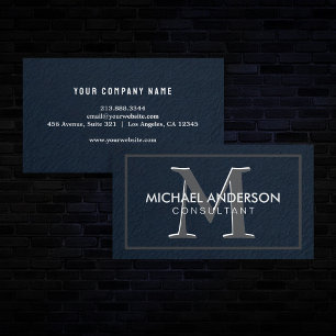 Modern Elegant Minimalist Monogram Professional Business Card