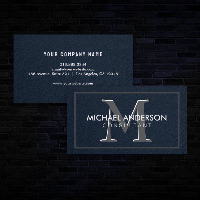 Modern Elegant Minimalist Monogram Professional   Business Card (Creator Uploaded)