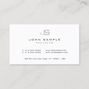 Modern Elegant Minimalist Monogram Template Business Card