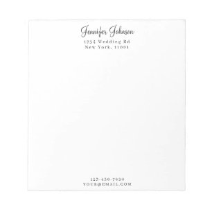 Modern Elegant Minimalist Personalized  Notepad