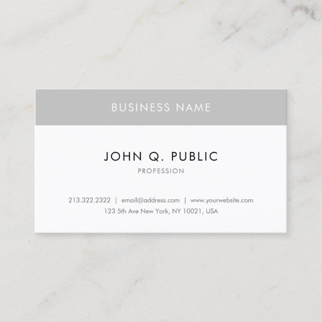 Modern Elegant Minimalist Personalized Simple Business Card (Front)