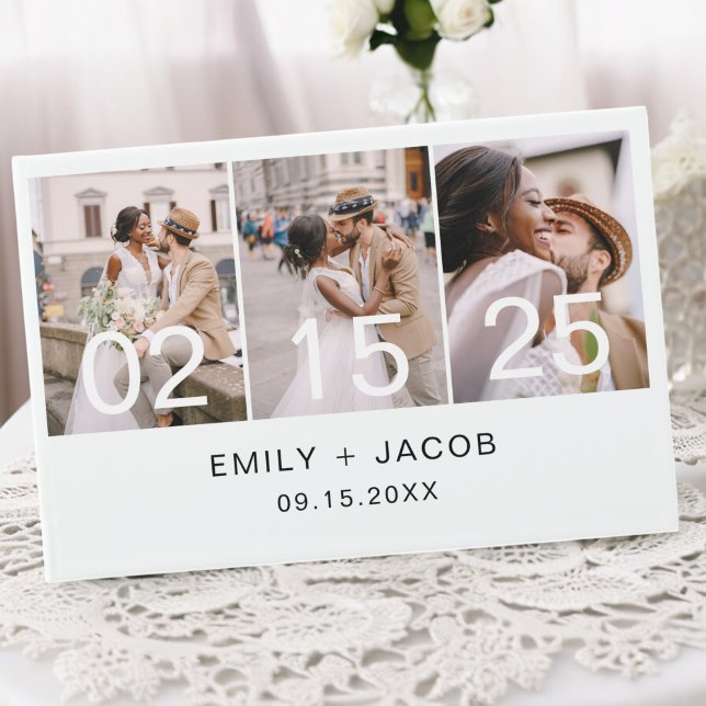 Modern Elegant Minimalist Photo Chic Wedding Guest Book (Creator Uploaded)