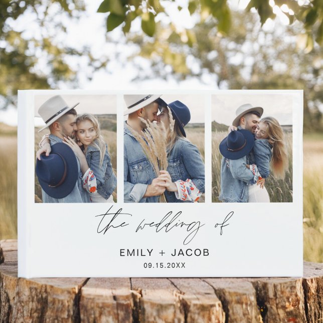 Modern Elegant Minimalist Photo Chic Wedding Guest Book (Creator Uploaded)