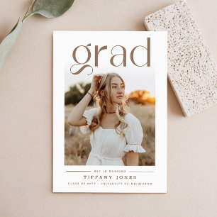 Modern Elegant Minimalist Photo Nursing Graduation Announcement
