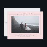 Modern Elegant Minimalist Pink Save the Date Photo<br><div class="desc">Elegant minimalist pink save the date photo cards</div>
