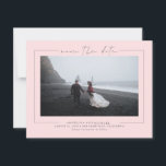 Modern Elegant Minimalist Pink Save the Date Photo<br><div class="desc">Elegant minimalist pink save the date photo cards</div>