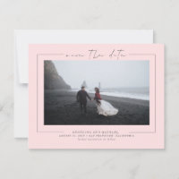 Modern Elegant Minimalist Pink Save the Date Photo