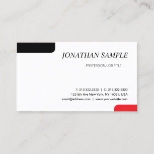 Modern Elegant Minimalist Professional Plain Busin Business Card