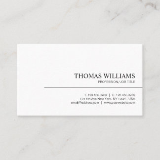 Modern Elegant Minimalist Professional Plain Business Card