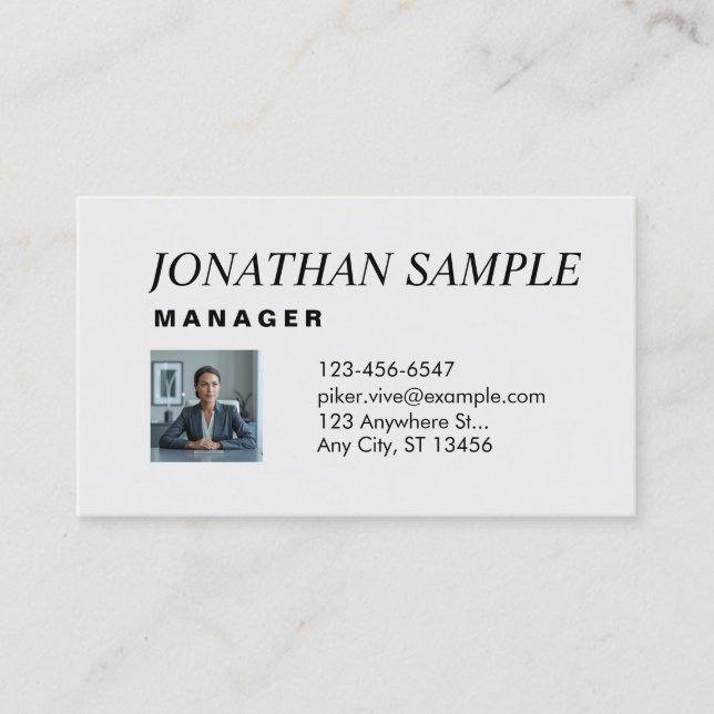 Modern Elegant Minimalist Professional Plain Business Card (Front)