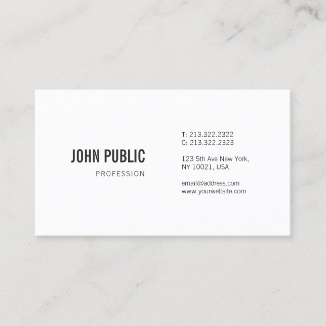 Modern Elegant Minimalist Professional Simple Business Card (Front)