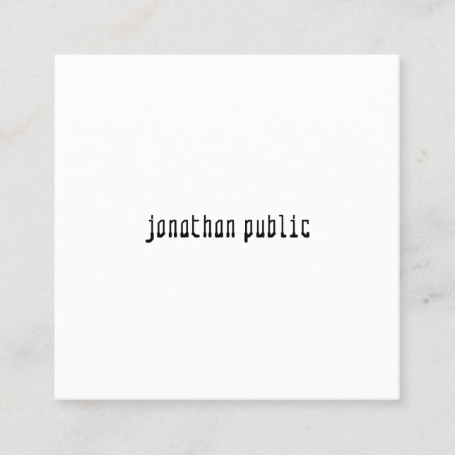 Modern Elegant Minimalist Professional Template Square Business Card (Front)
