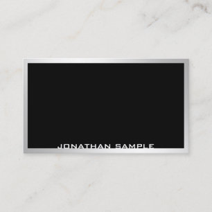 Modern Elegant Minimalist Silver Professional Business Card