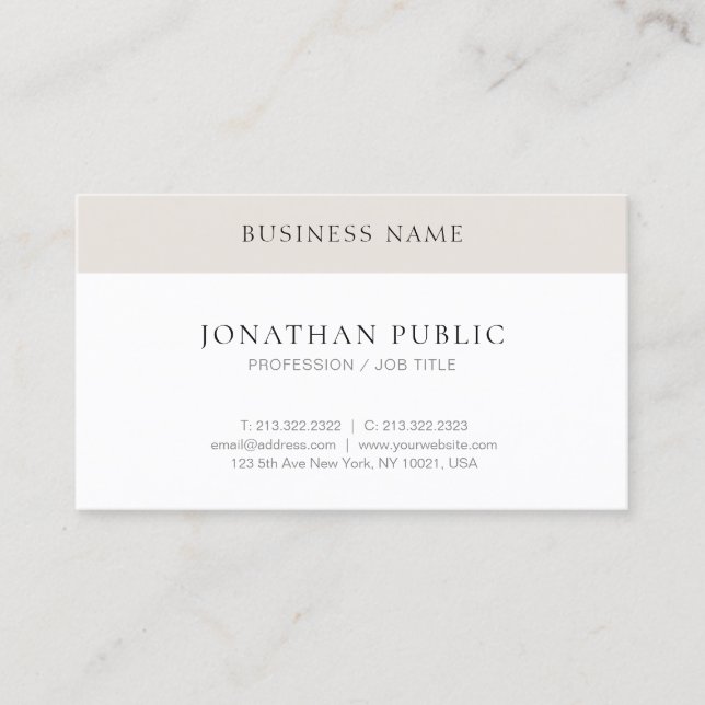 Modern Elegant Minimalist Simple Trendy Template Business Card (Front)