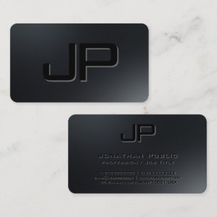 Modern Elegant Minimalist Template Black Monogram Business Card