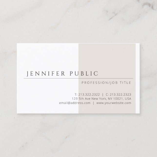 Modern Elegant Minimalist Template Professional Business Card (Front)