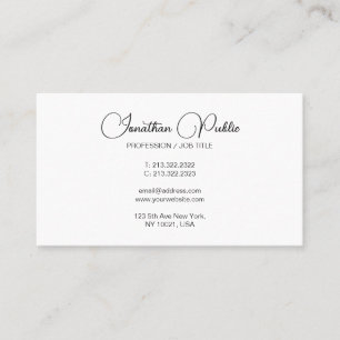 Modern Elegant Minimalist Template Typography Business Card