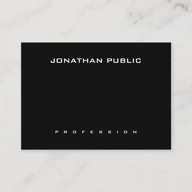 Modern Elegant Minimalist Trendy Black And White Business Card (Front)
