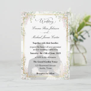 Modern Elegant Minimalist Wedding   Script Font Invitation