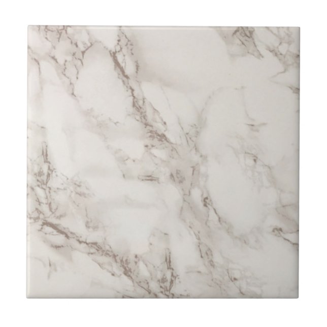 Modern Elegant Minimalist White Marble Texture Tile (Front)